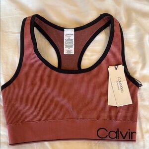 Calvin Klein Women's Ribbed Sports Bra - Pink